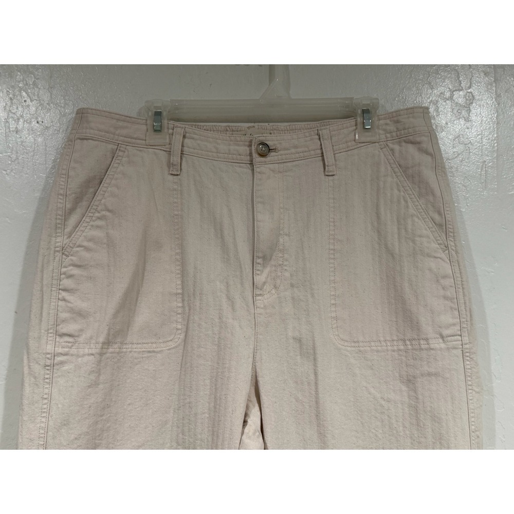 Madewell Emmett Wide-Leg Crop Pants Cream Off-White High-Rise Trousers Size XL - Picture 8 of 9